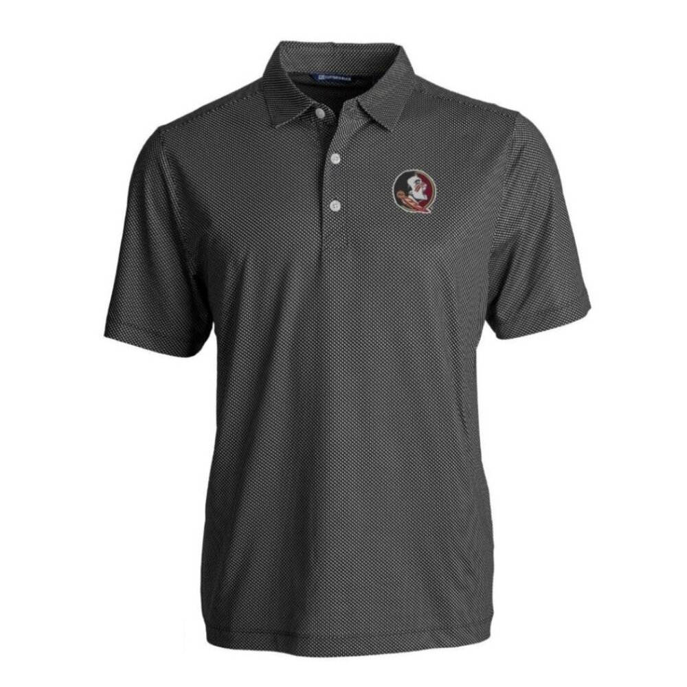 FSU Cutter & Buck Black Florida State Seminoles CB DryTec Luxe Polo XL
